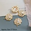 Detalle de colgantes de dios del sol dorados 17x19mm para creación de joyas - Cara del Sol (17*19mm)