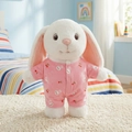 Plush white bunny doll wearing pink cherry print pajamas for kids sleeping comfort - White Rabbit with Pink Cherry Pajamas / 28cm(0.12kg)