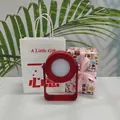 Red portable folding lantern night light with adjustable U-shaped handle and warm LED glow - Little Gift Bag + Cupid Gift Wrap / Red