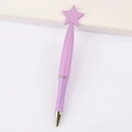 Stylo à bille violet en forme d'étoile avec des accents métalliques argentés élégants - Pentagramme / Rose Violet Nacré
