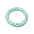 Twisted spring ring clasp in mint green finish for DIY jewelry and keychains - Outer Diameter 28mm / Lacquer Emerald