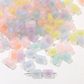 Mix of colorful acrylic cylinder beads in pastel pink yellow blue and purple for DIY jewelry - Multicolor Frosted Cylindrical (50pcs)