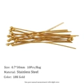0.7x30mm 18K gold-plated stainless steel ball head pins for DIY jewelry making - 0.7*30mm / 10 Pcs/Set / Beading Pin / Gold