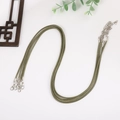 Olive green wax cord necklace cords with silver lobster clasp and extension chain set - Army Green