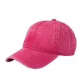 Classic washed rose red baseball cap in vintage distressed cotton with curved brim - Washed Rose Red