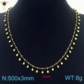 Elegante collana in rame con pendenti a goccia dorati e perline nere su espositore - Stile Perline Nere (KN236363-Z)