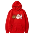 Red Christmas hoodie with Santa and gingerbread print on a white background - S / Red