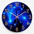Orologio da parete blu moderno da 30cm con numeri dorati e design geometrico astratto - Tecnologia Geometrica
