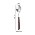 Cucchiaio da tavola in acciaio inox 304 con manico in noce, variante da 20,1 cm - Cucchiaio Appuntito da Tavola