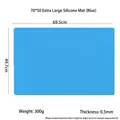 Tapete de silicona azul de 70x50cm resistente al calor con 0,5mm de grosor detalles - Azul