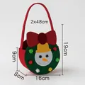Christmas snowman felt gift bag with green ring and red handle for holiday treats - Snowman Round Handbag