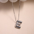 Balloon style letter E pendant necklace in silver finish with matching box chain - Letter E - Silver