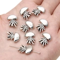 Silver jellyfish alloy pendant charms for DIY jewelry making handmade necklaces - Jellyfish / 12x14mm