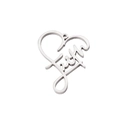 Polished silver heart pendant featuring hollow faith engraving in stainless steel - Steel