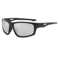 Occhiali da sole sportivi da ciclismo con montatura nera opaca e lenti a specchio argento - Montatura Nera Specchio Argento