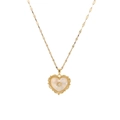 Gold stainless steel heart pendant necklace featuring mother of pearl and starburst detail - Gold Heart Shell Style (5470719308513)