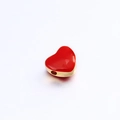 Golden heart-shaped bead with vibrant red enamel finish for DIY jewelry making - Heart / 6mm (1 Piece) / Red Enamel