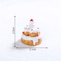 Miniature Christmas cake figurine with white snowman topper for DIY snow landscapes - 15# Christmas Cake
