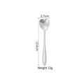 Cucchiaio da dessert a forma di cuore in acciaio inossidabile argento con misure da 12,6 cm - 12CM Cucchiaio a Cuore (Argento)
