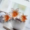 Pinza per capelli a fiori di frangipane arancione sfumato trasparente in resina acrilica - Arancione