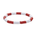 Braccialetto di Natale fatto a mano con perline in argilla polimerica rosse e bianche e oro - Stile Semplice Misto / 013-Stile Rosso e Bianco