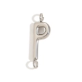 Minimalist silver-plated stainless steel letter P charm for DIY jewelry making - Letter P / Steel