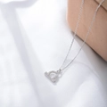 S925 sterling silver Libra zodiac pendant necklace with sparkling small gemstones - Libra Silver Color