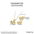 Detailed dimensions of 18k gold plated stainless steel infinity necklace and earrings set - Gold Style (KS120325-K)