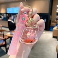 Portachiavi con coniglio rosa e sabbie mobili liquide con paillettes a stella - Coniglio Rosa - Testa di Orso