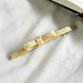 Pinza para el pelo con lazo francés en amarillo pálido y textura de mármol - Blanco Roto