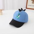 Détail de la casquette dinosaure pour enfants bleu et noir avec épines 3D et broderie - T-Rex Bleu (HY-35006)