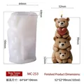 Stampo in silicone per orsetti impilabili con cuore per candele fai da te - Torre di Orsi con Cuore MC-253