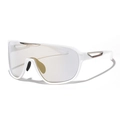 Y2K Oversize Sport Sonnenbrille mit weißem Rahmen und transparenten Gläsern - Weiß