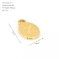 18K PVD gold plated stainless steel letter Z oval pendant charm for DIY jewelry - Letter Z(ZA2254G-Z) / Pendant Only / Gold