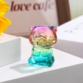 Macro detail of a colorful gradient glass tiger figurine with a crystal finish - Zodiac Tiger / Rainbow Gradient
