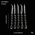 Lot de 5 pendentifs perles flocon neige acrylique transparent pour sapin de Noël avec ruban - Pendentifs Prisme Octogonal / Lot de 5
