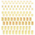 120-piece gold dreadlock jewelry set with assorted metal hair braid cuffs and rings - 100PCS (Boxed) / Gold