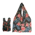 Black magic telescopic bubble bag with red hibiscus floral pattern in variant view - Dark Floral 4