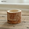 Bougeoir en écorce de bouleau avec insert en verre de 5,7 cm de haut et 6 cm de large - Style Bûche Hauteur 5.7cm (Sans Bougie) (ABZT10-1)