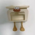 Cute monster wall-mounted soap holder in beige plastic with strong suction cup base - Solid Color Legs - DIY Sausage Mouth - Creamy White / 1 Piece