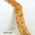 Stränge aus 2x4 mm natürlichen gelben Jade-Zylinderperlen mit glatter, polierter Oberfläche - Gelbe Jade