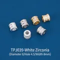 8mm gold and silver brass spacer beads with white zircon inlay for DIY jewelry - TPJ039-White Zircon