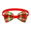 Nœud papillon classique à carreaux rouge et vert avec sangle pour chiens et chats - Carreaux Rouge Vert Blanc-Sangle Rouge