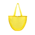 Large yellow mesh beach bag for kids toys featuring a silver snap button and dual handles - Solid Color Small Handbag Yellow 32x23x8cm