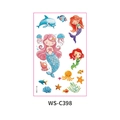 Waterproof mermaid cartoon temporary tattoo stickers for kids dream party style WS-C398 - Mermaid (WS-C398)