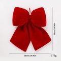 Fiocco di Natale in velluto rosso, 38cm, peso 173g, decorazione appesa per l'albero - 38cm / Rosso