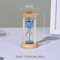 5-minute wooden hourglass with blue sand, 48x95mm minimalist aesthetic timer decor - Standard / Blue / 5 Minutes