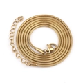 Collar de cadena de serpiente en acero inoxidable chapado en oro 18K con extensión - Cadena de serpiente redonda / 0.9mm*40+5cm / Dorado