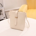 Elegant cream white plain leather bucket crossbody bag for women with minimalist design - Off White