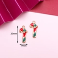 Christmas candy cane enamel charm with red bow for DIY jewelry making 20mm x 9mm - 2# Christmas Candy Cane